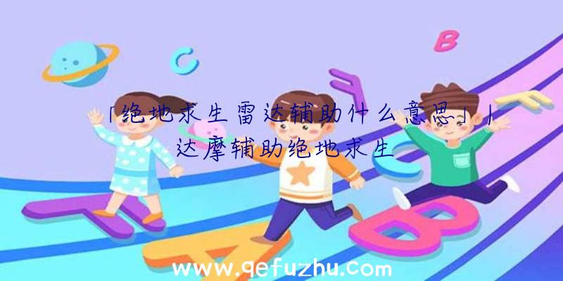 「绝地求生雷达辅助什么意思」|达摩辅助绝地求生